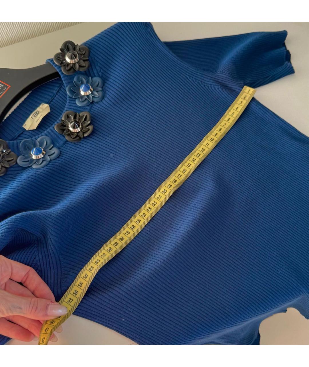 FENDI Темно-синий хлопковый джемпер / свитер, фото 3