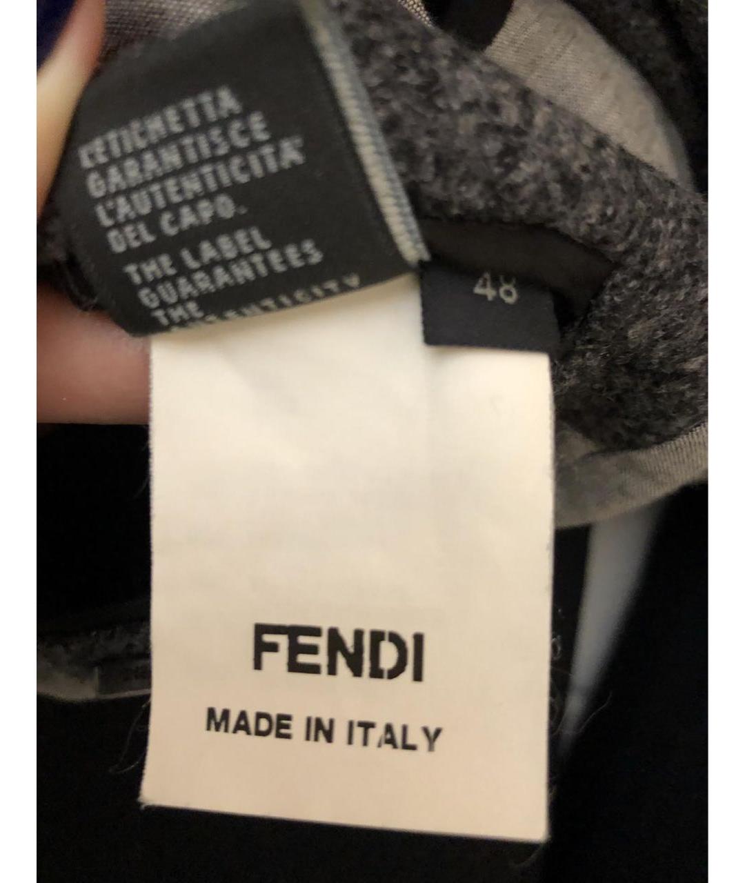 FENDI Серое шерстяное пальто, фото 5