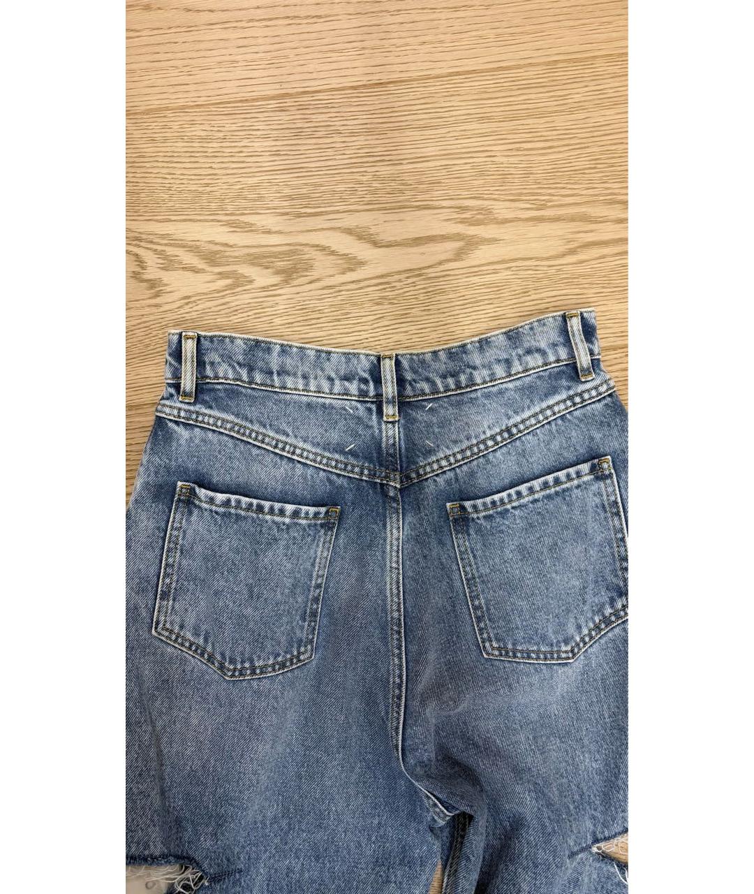 MAISON MARGIELA Синие хлопковые прямые джинсы, фото 2