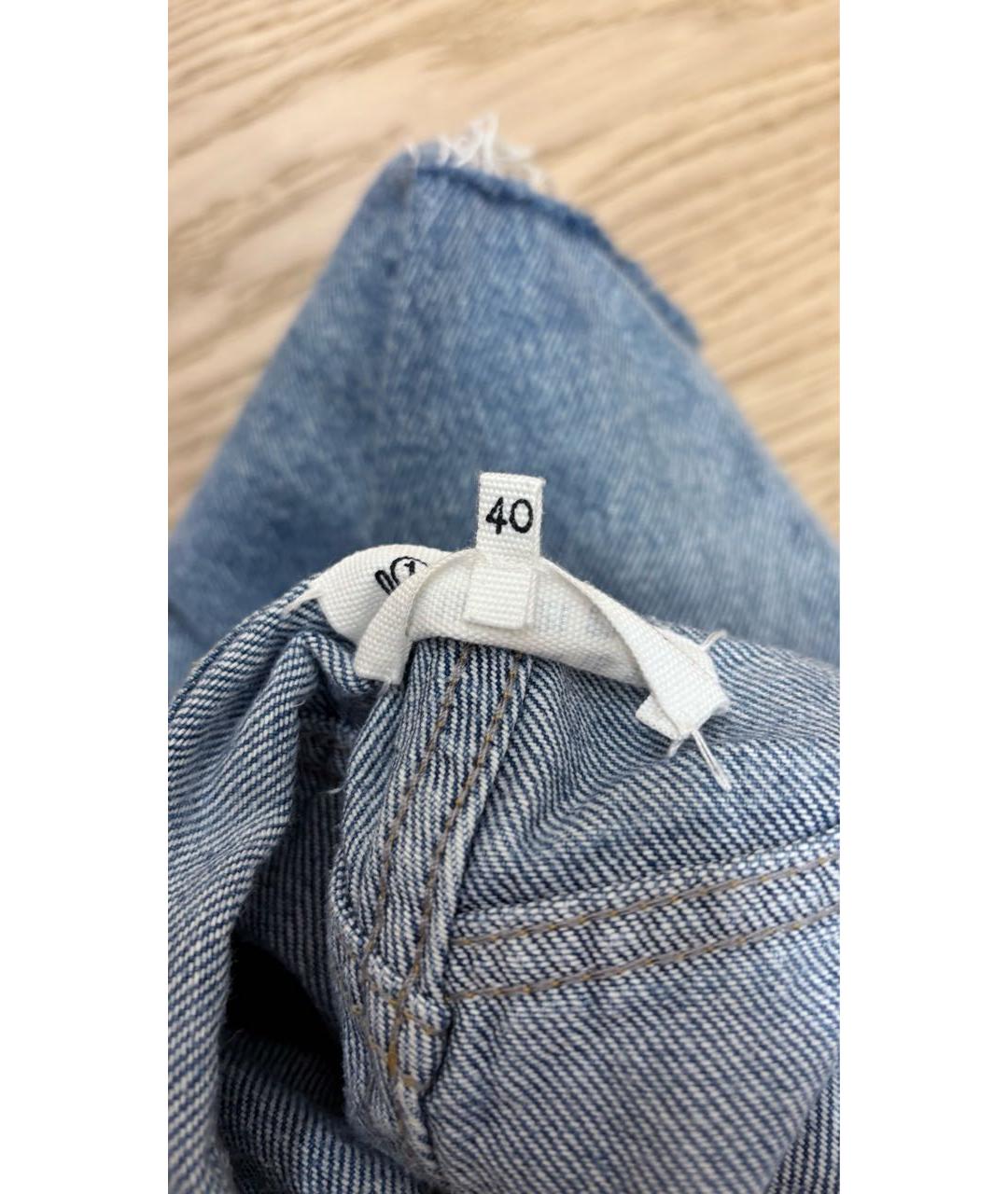 MAISON MARGIELA Синие хлопковые прямые джинсы, фото 4
