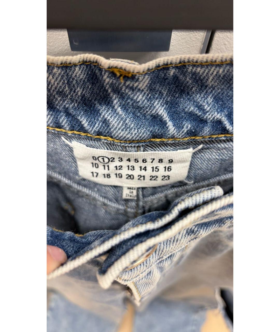 MAISON MARGIELA Синие хлопковые прямые джинсы, фото 3