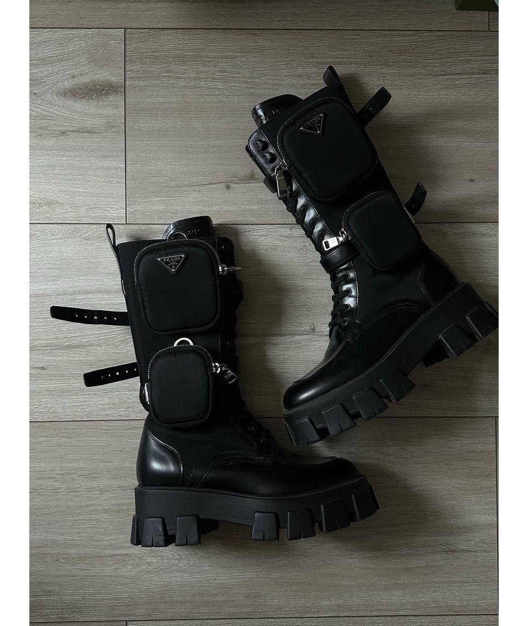 PRADA Черные кожаные ботинки, фото 2