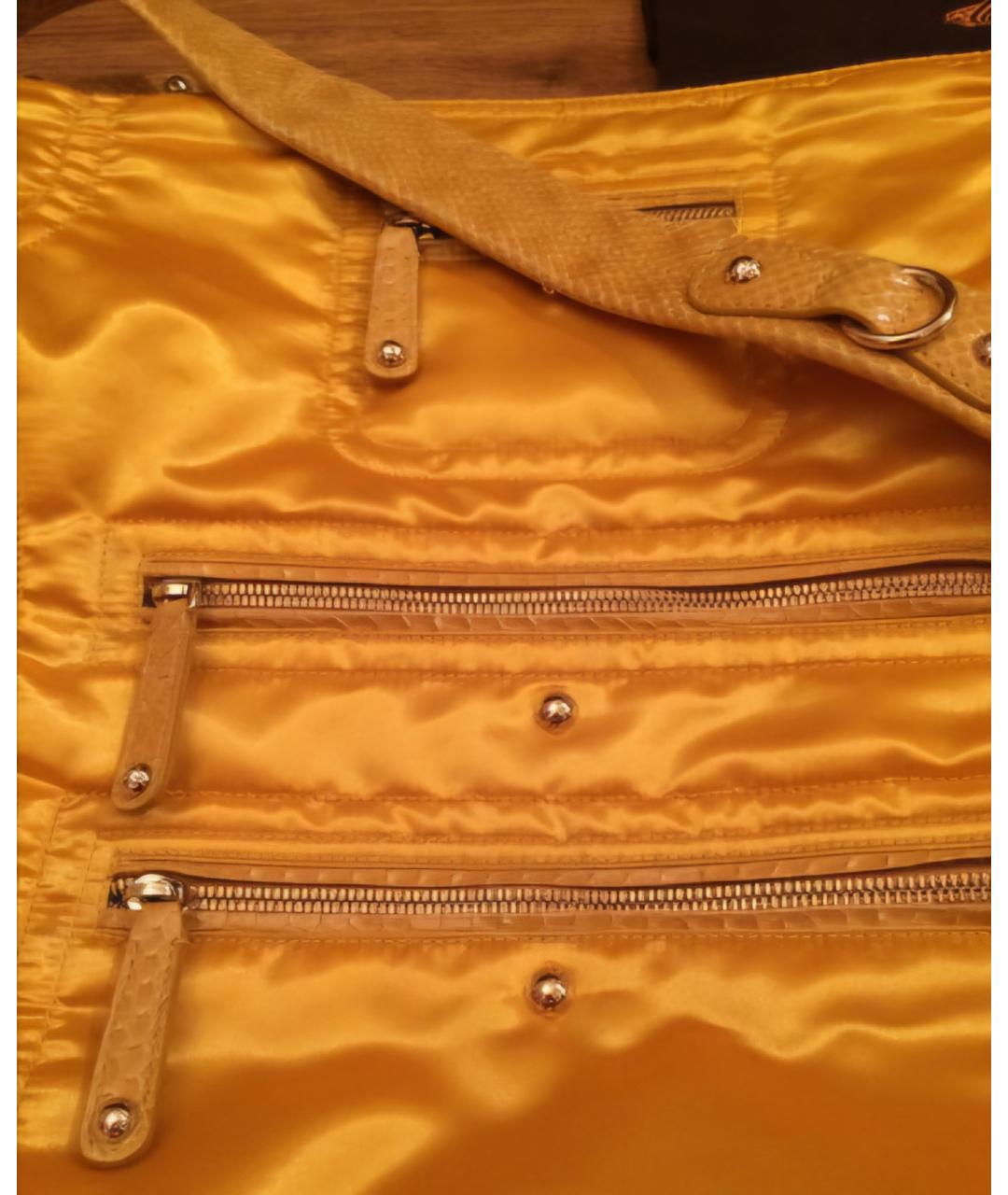 TOD'S Желтая шелковая сумка через плечо, фото 3