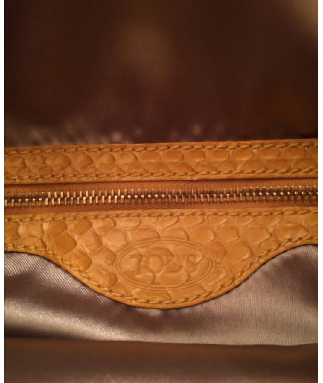 TOD'S Желтая шелковая сумка через плечо, фото 5