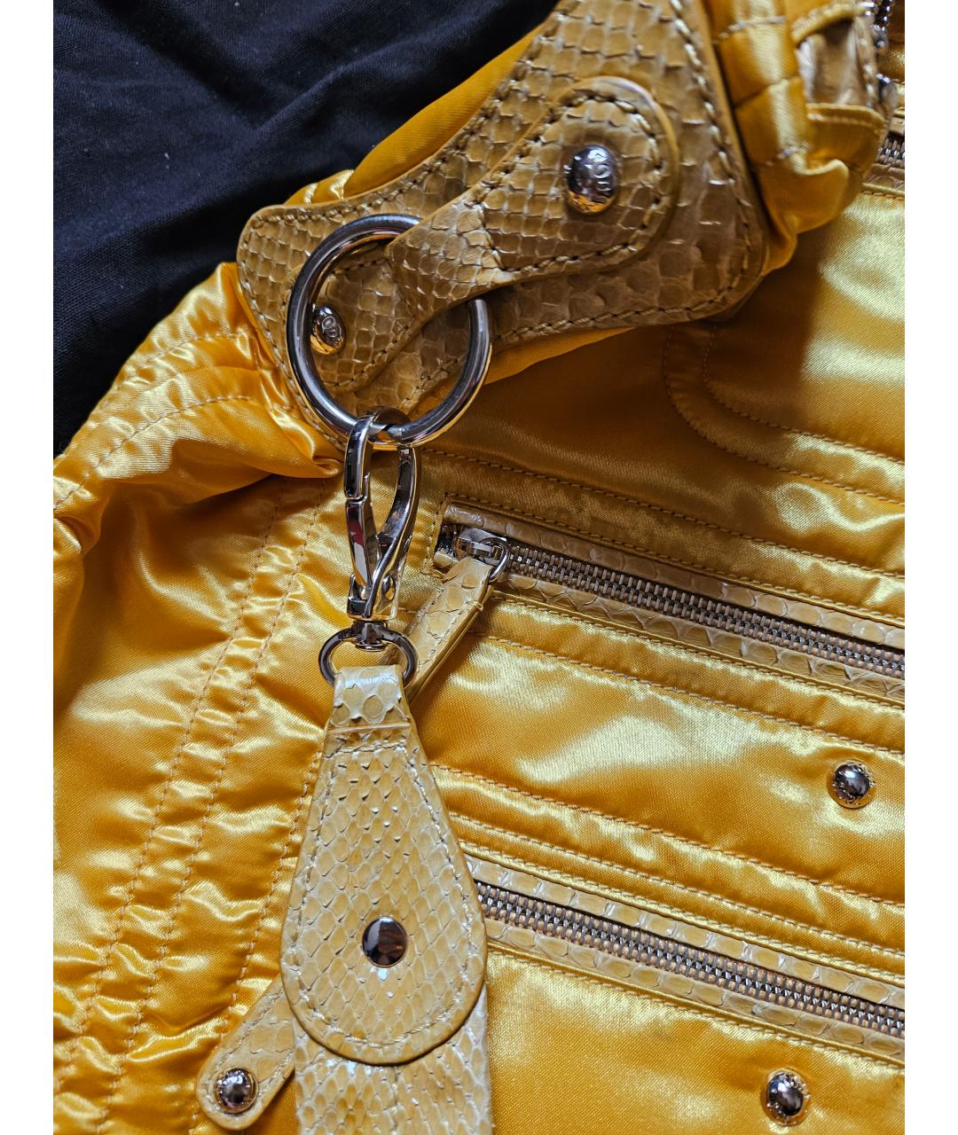 TOD'S Желтая шелковая сумка через плечо, фото 9