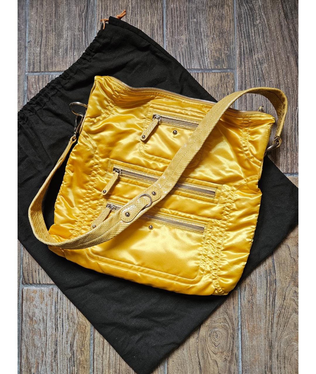 TOD'S Желтая шелковая сумка через плечо, фото 2