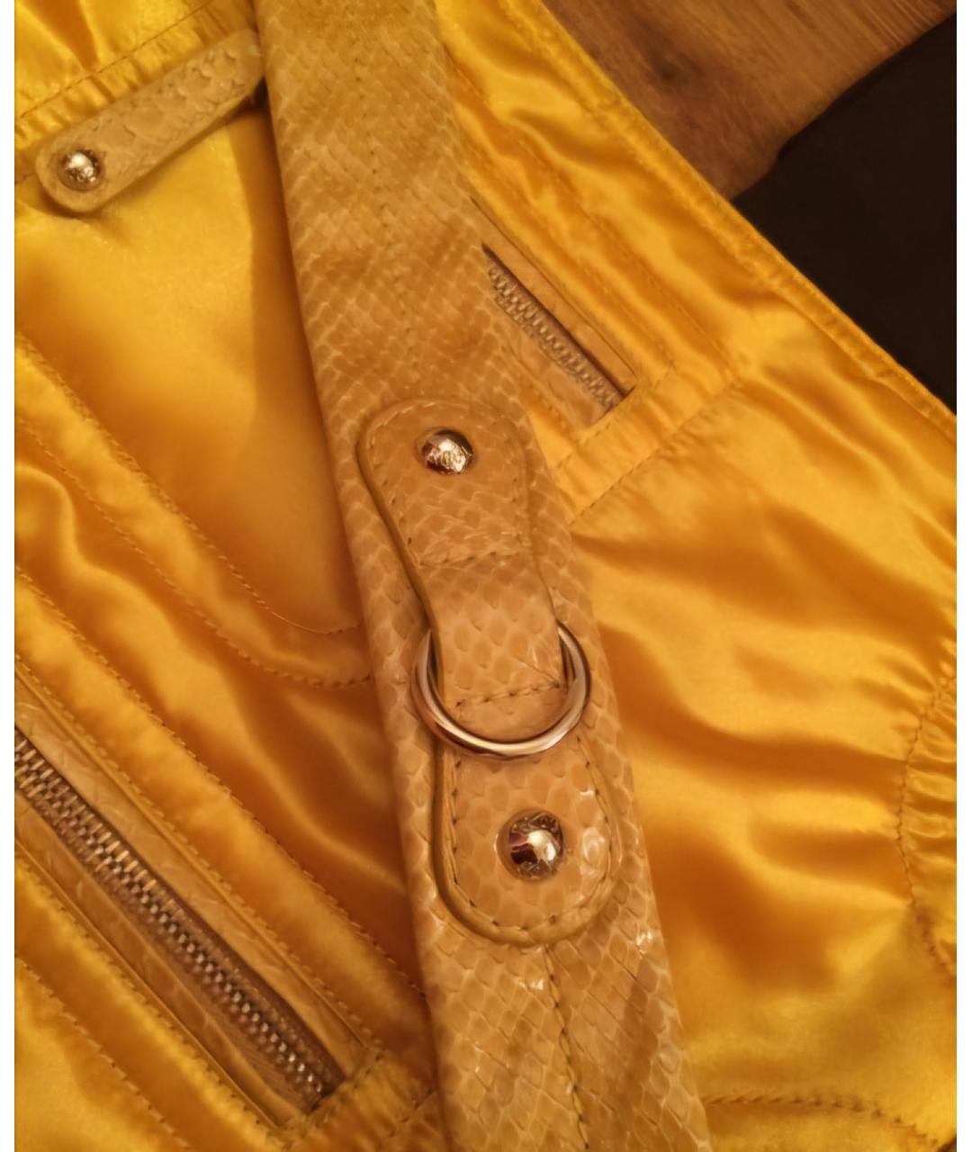 TOD'S Желтая шелковая сумка через плечо, фото 6