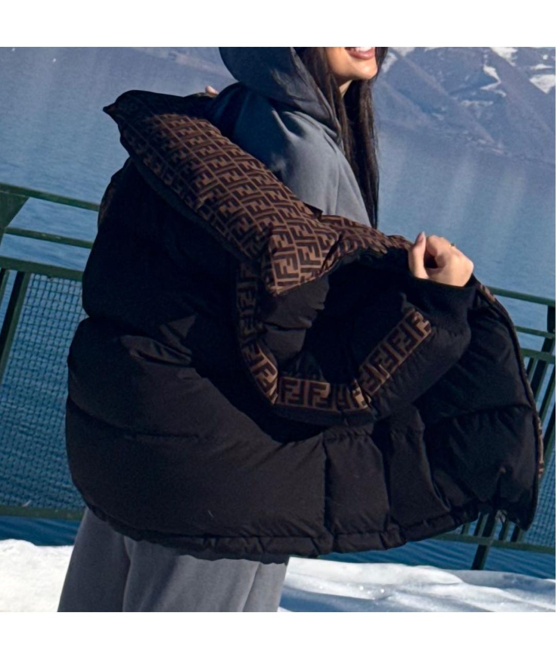 FENDI Черная атласная куртка, фото 6