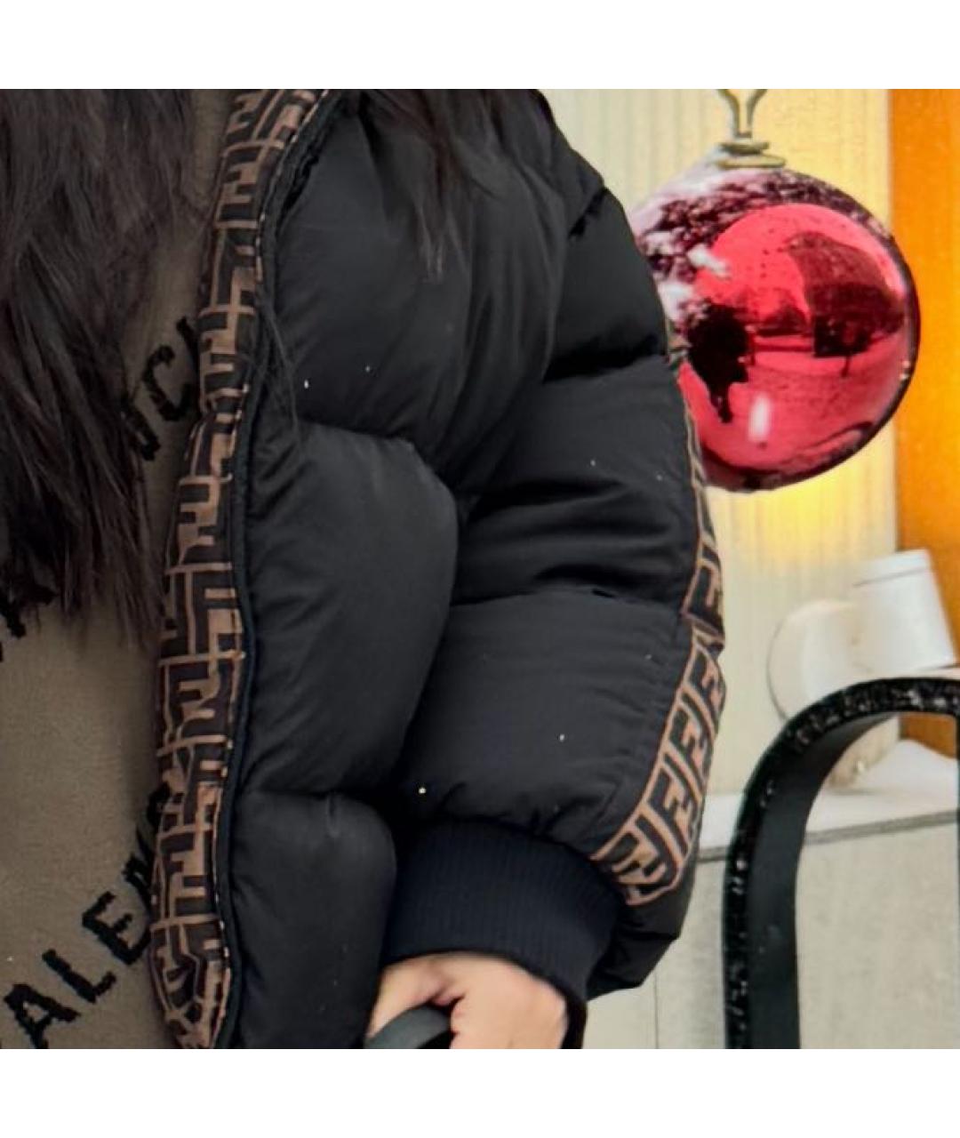 FENDI Черная атласная куртка, фото 7