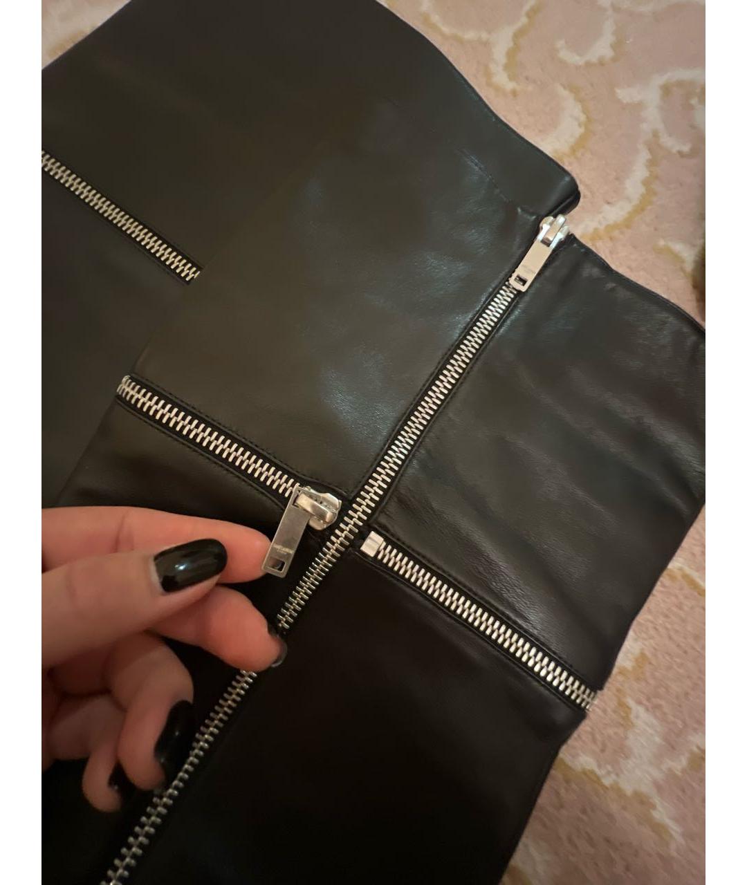 SAINT LAURENT Черные кожаные ботфорты, фото 6