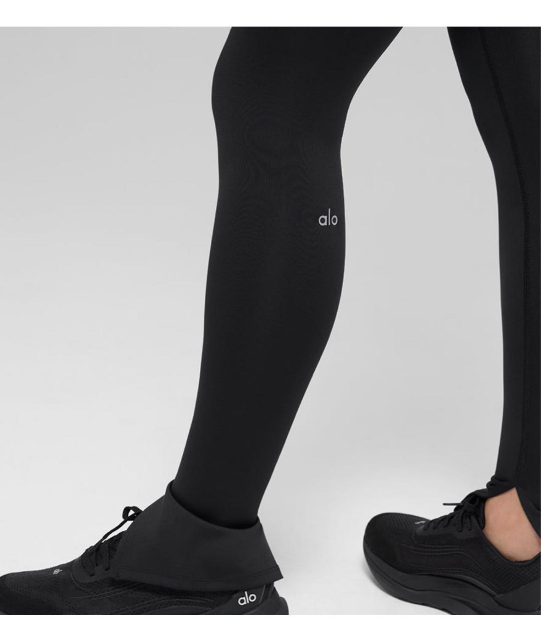 ALO YOGA Черные полиамидовые леггинсы и велосипедки, фото 4
