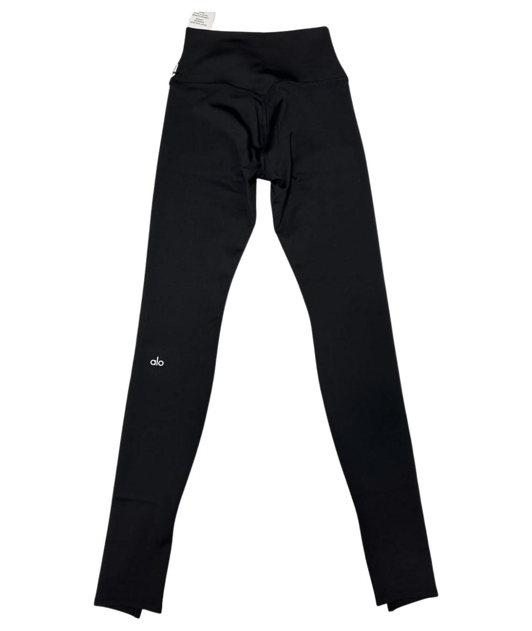 ALO YOGA Черные полиамидовые леггинсы и велосипедки, фото 3