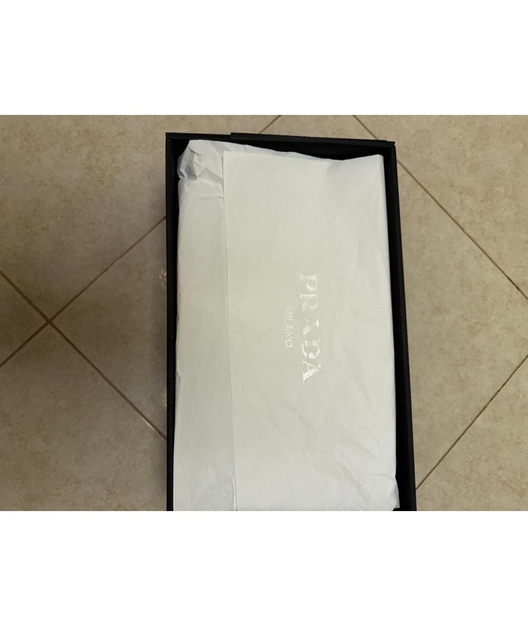 PRADA Темно-синие текстильные низкие кроссовки / кеды, фото 7