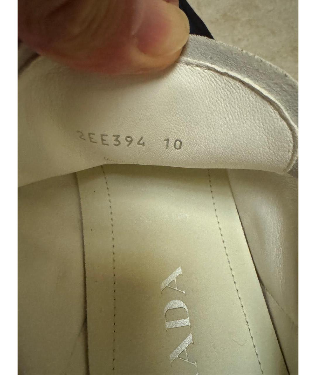 PRADA Темно-синие текстильные низкие кроссовки / кеды, фото 8