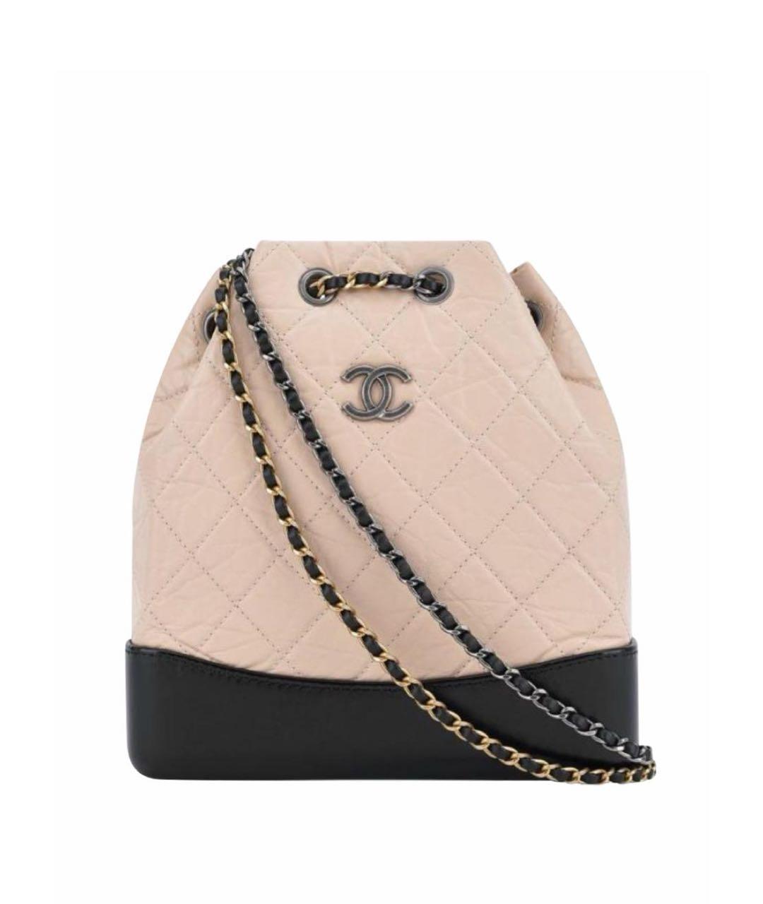 CHANEL Бежевый кожаный рюкзак, фото 6