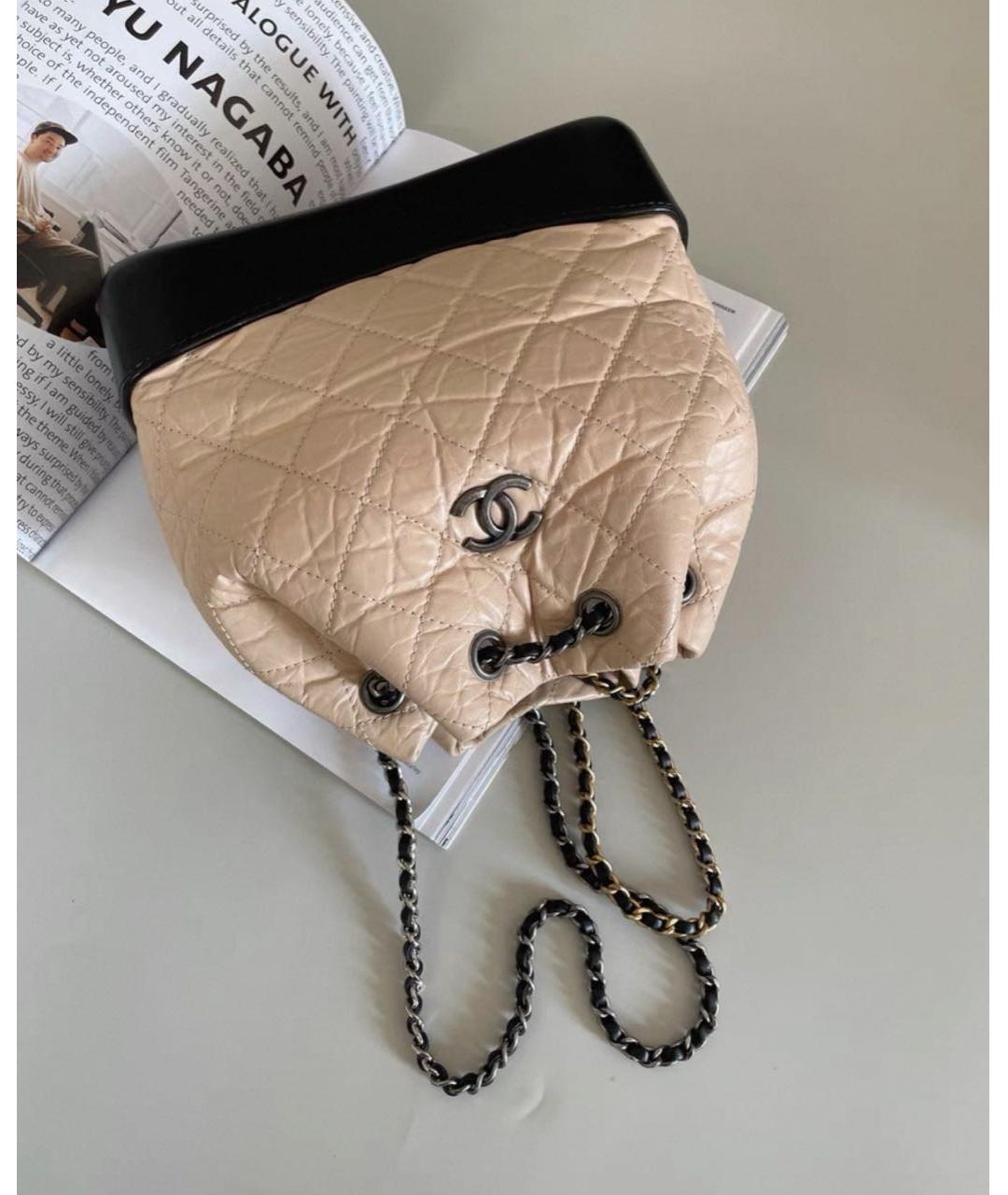 CHANEL Бежевый кожаный рюкзак, фото 2