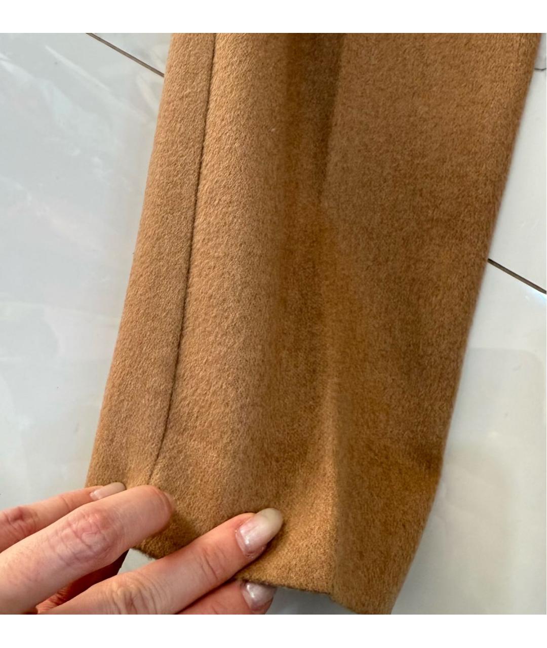 MAX MARA Бежевые шерстяные прямые брюки, фото 5