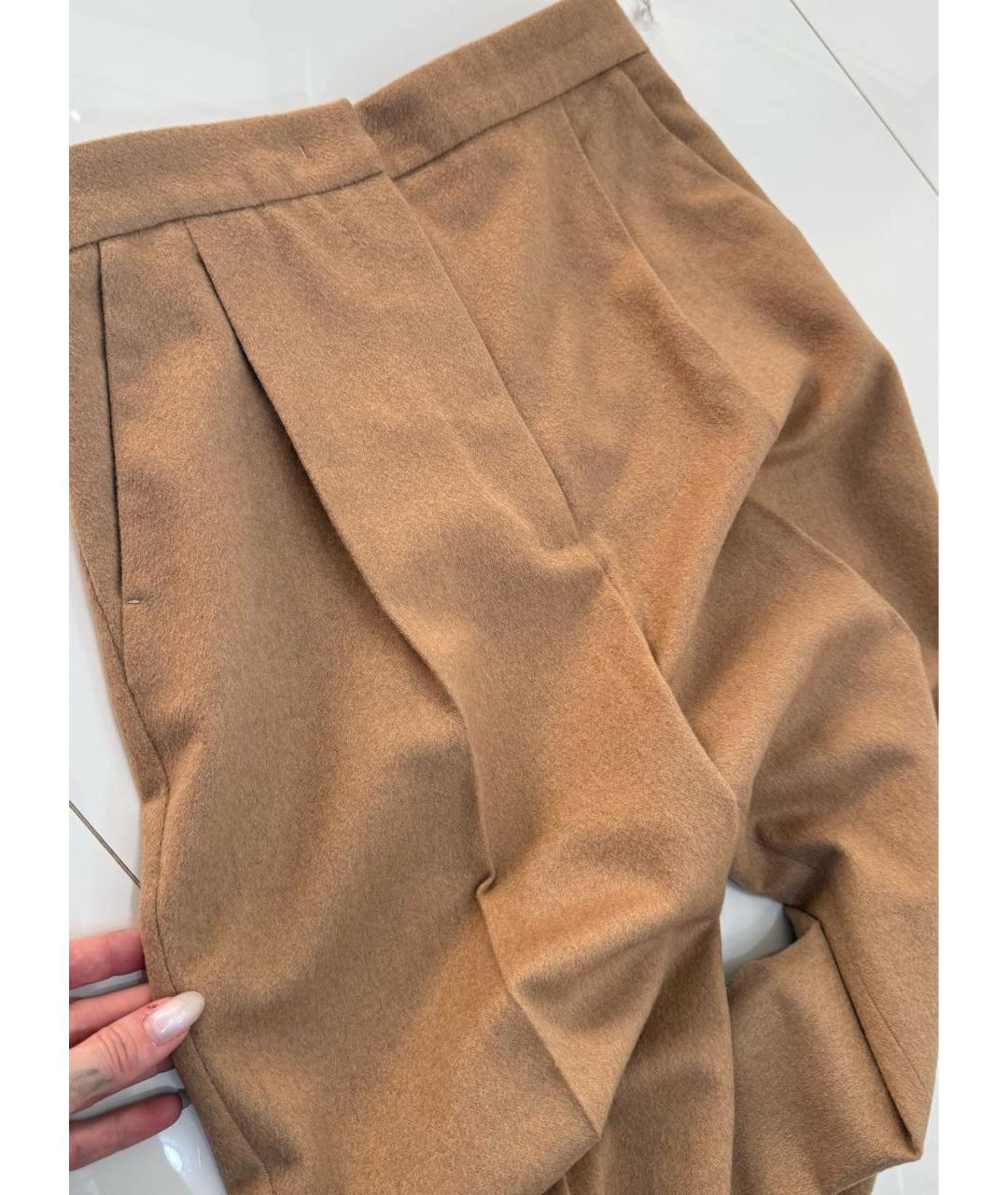 MAX MARA Бежевые шерстяные прямые брюки, фото 6