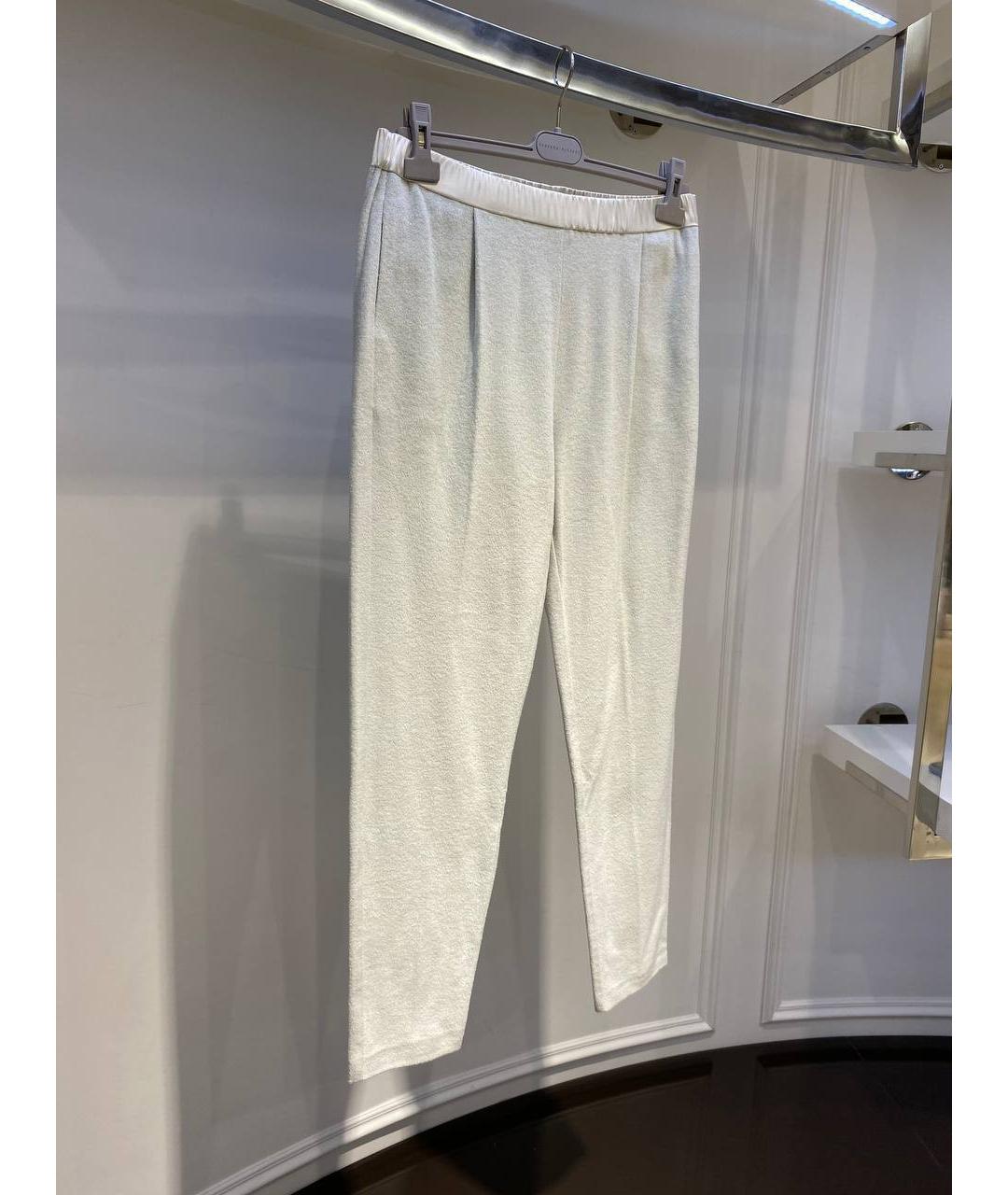 FABIANA FILIPPI Белые хлопковые прямые брюки, фото 2