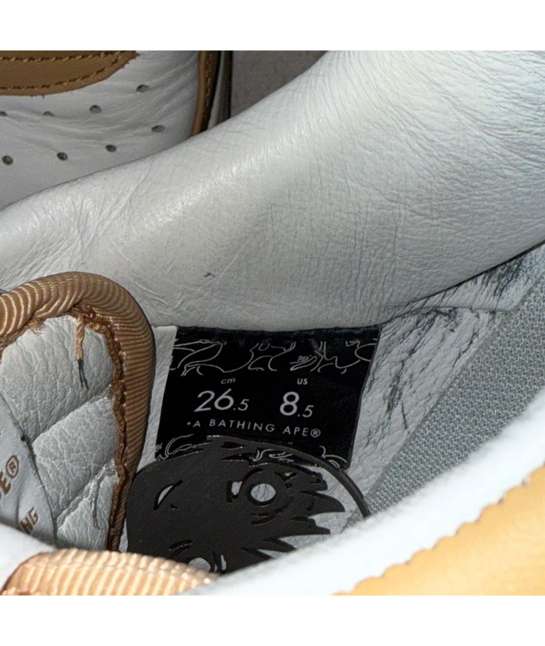 BAPE Горчичные кожаные низкие кроссовки / кеды, фото 8