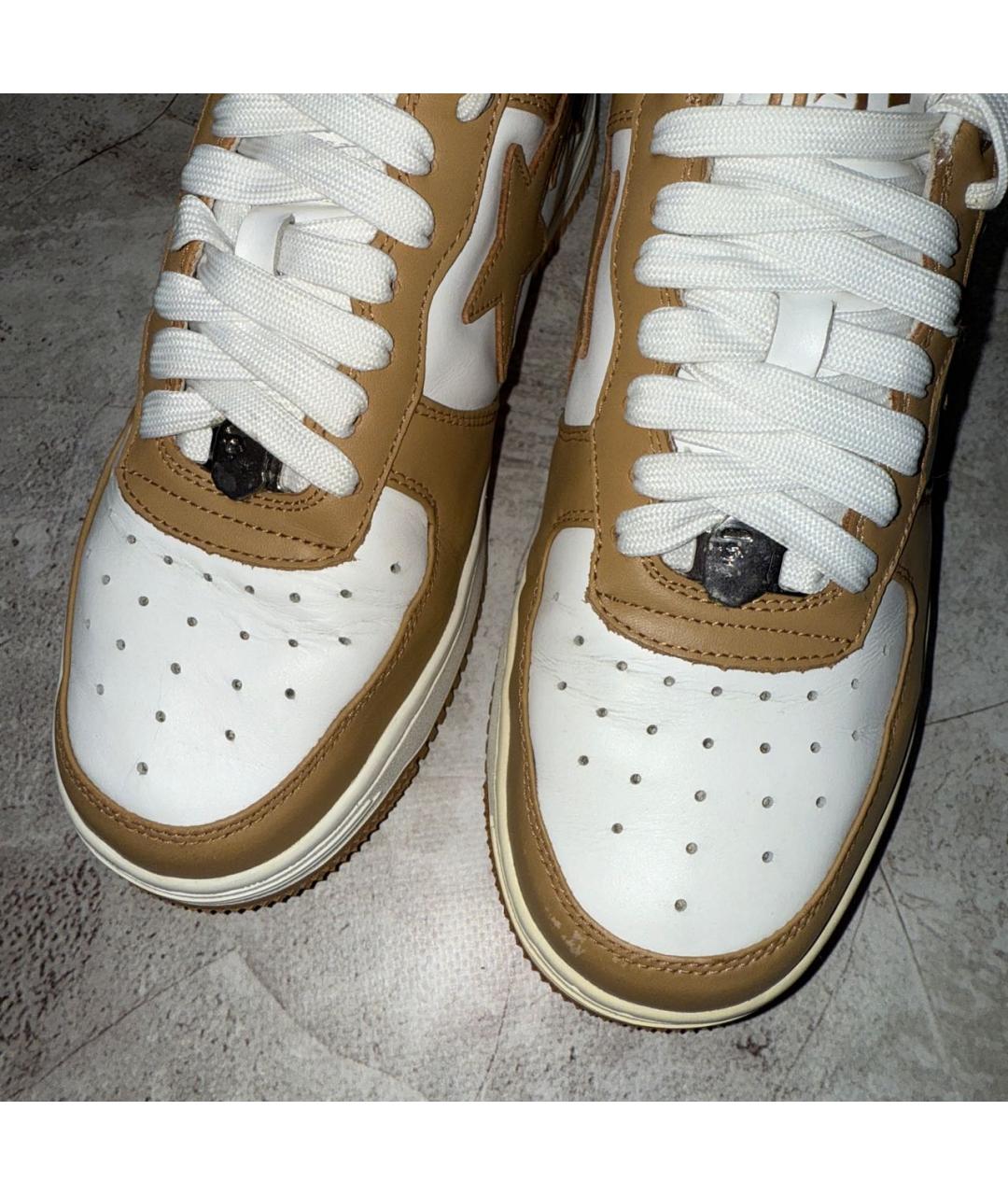 BAPE Горчичные кожаные низкие кроссовки / кеды, фото 2