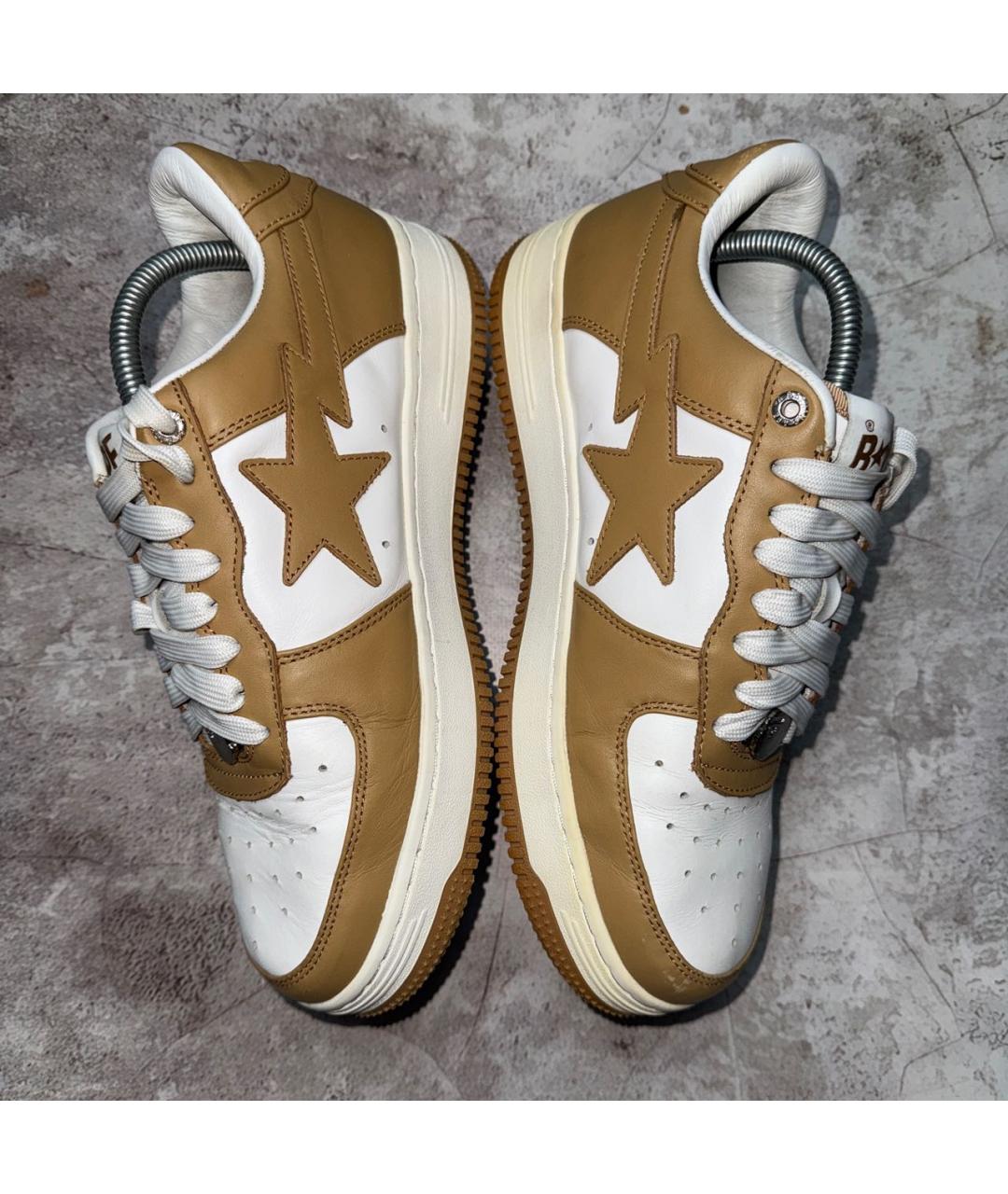 BAPE Горчичные кожаные низкие кроссовки / кеды, фото 3