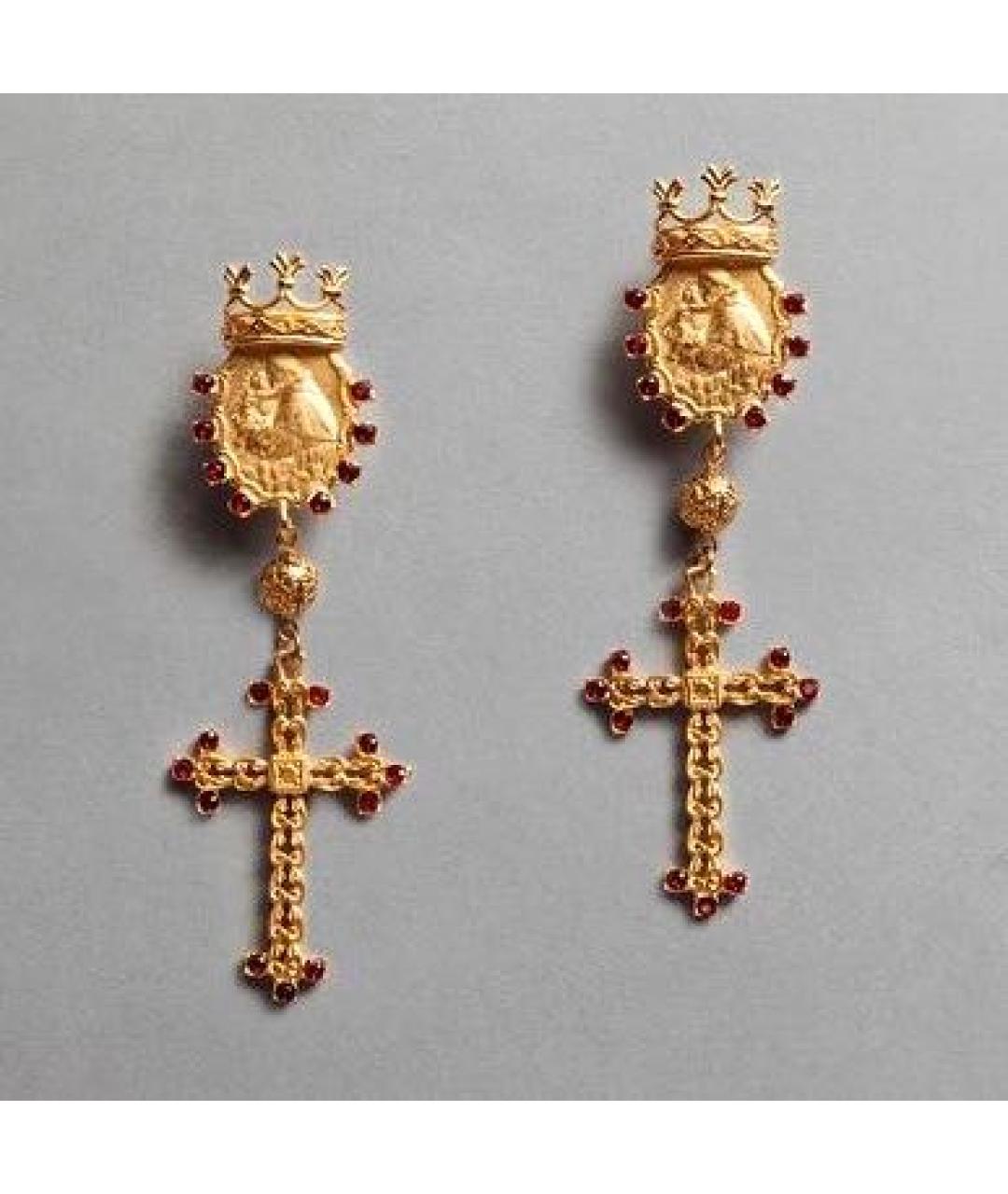 DOLCE&GABBANA Золотые латунные серьги, фото 2