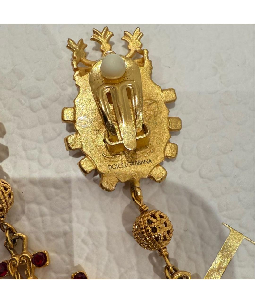 DOLCE&GABBANA Золотые латунные серьги, фото 4