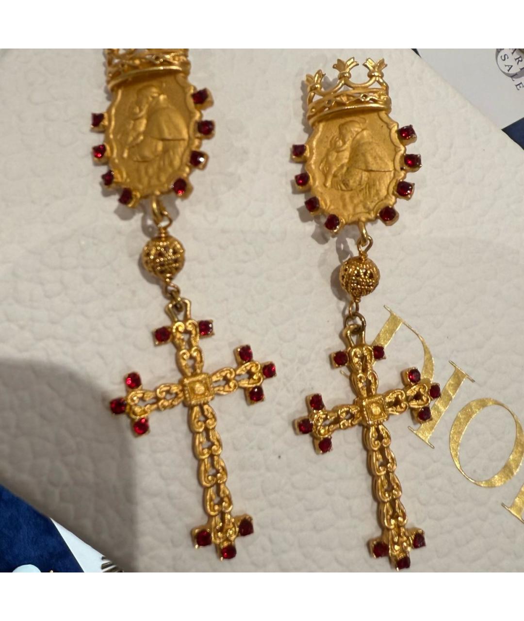 DOLCE&GABBANA Золотые латунные серьги, фото 3