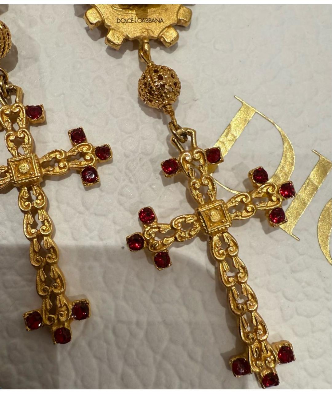 DOLCE&GABBANA Золотые латунные серьги, фото 5