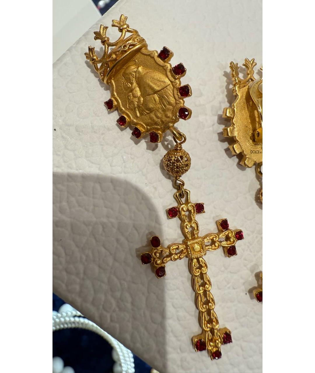 DOLCE&GABBANA Золотые латунные серьги, фото 6