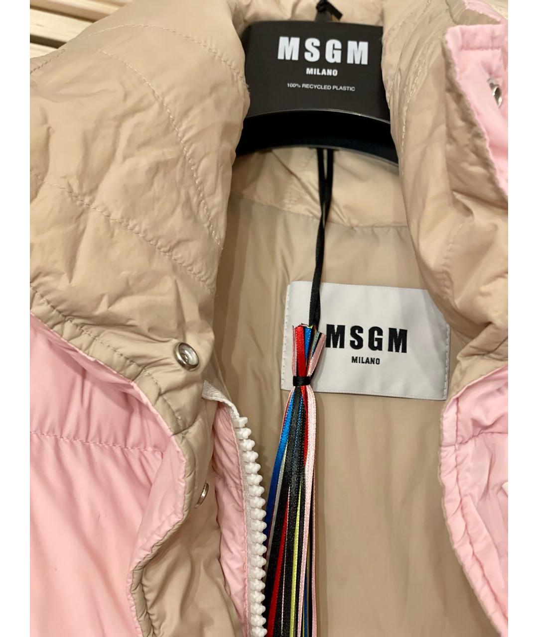 MSGM Розовая полиэстеровая куртка, фото 3