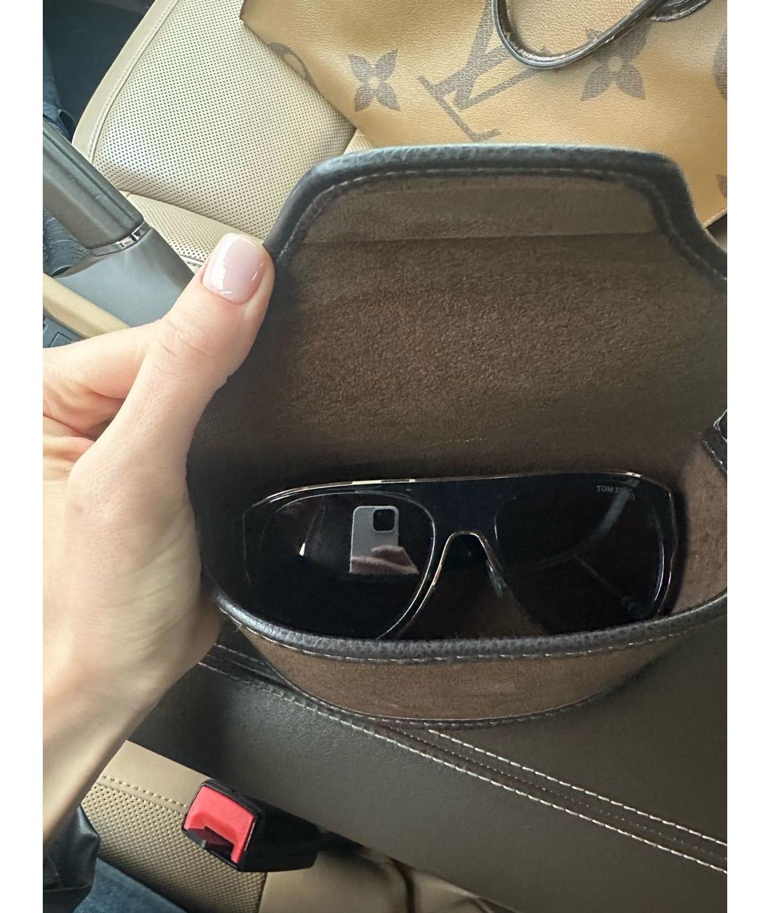 TOM FORD Черные пластиковые солнцезащитные очки, фото 4