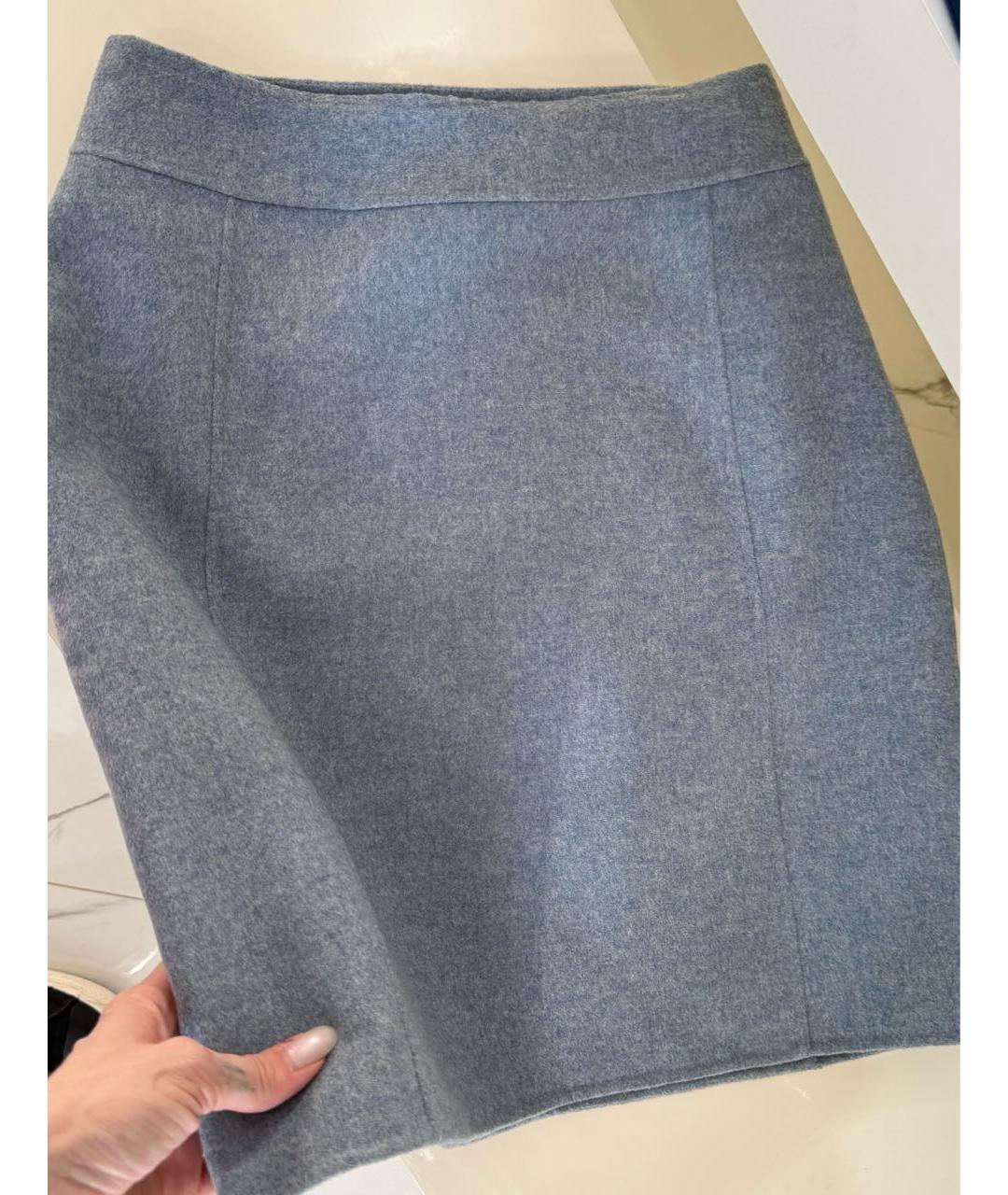 WEEKEND MAX MARA Серая шерстяная юбка мини, фото 4