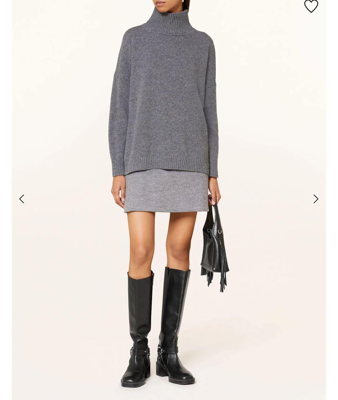 WEEKEND MAX MARA Серая шерстяная юбка мини, фото 2