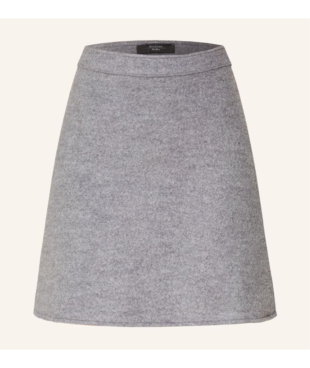 WEEKEND MAX MARA Серая шерстяная юбка мини, фото 9
