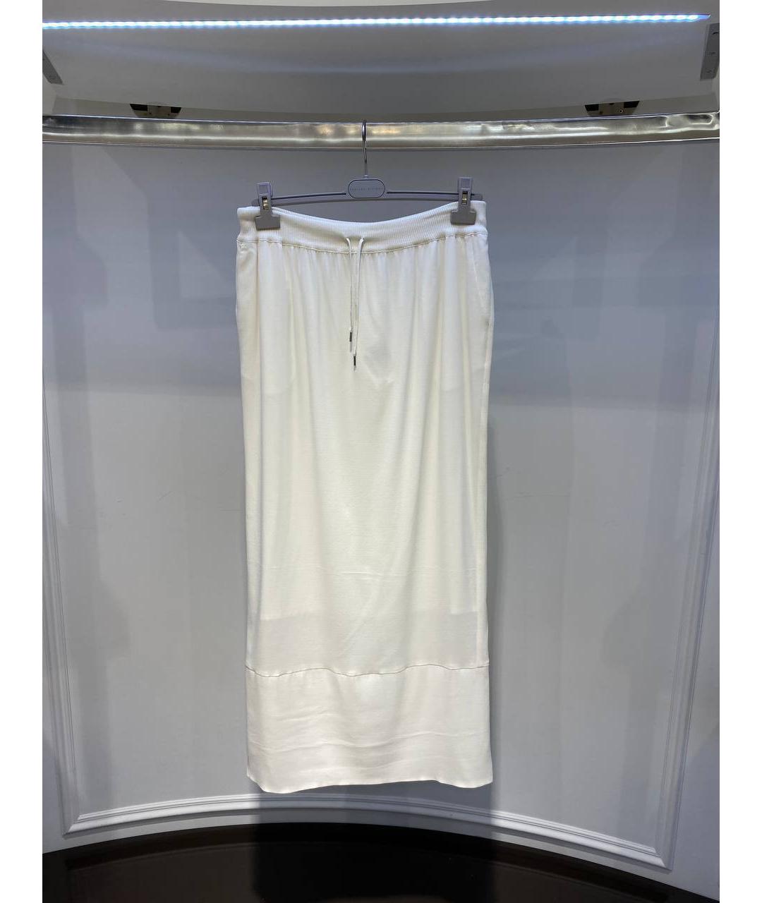 FABIANA FILIPPI Белая шелковая юбка макси, фото 3