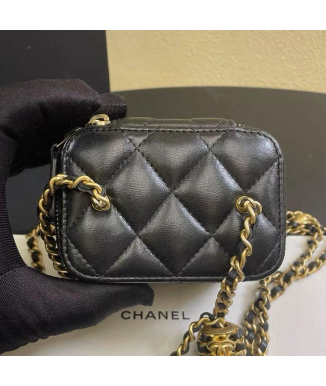 CHANEL Черная кожаная сумка через плечо, фото 4