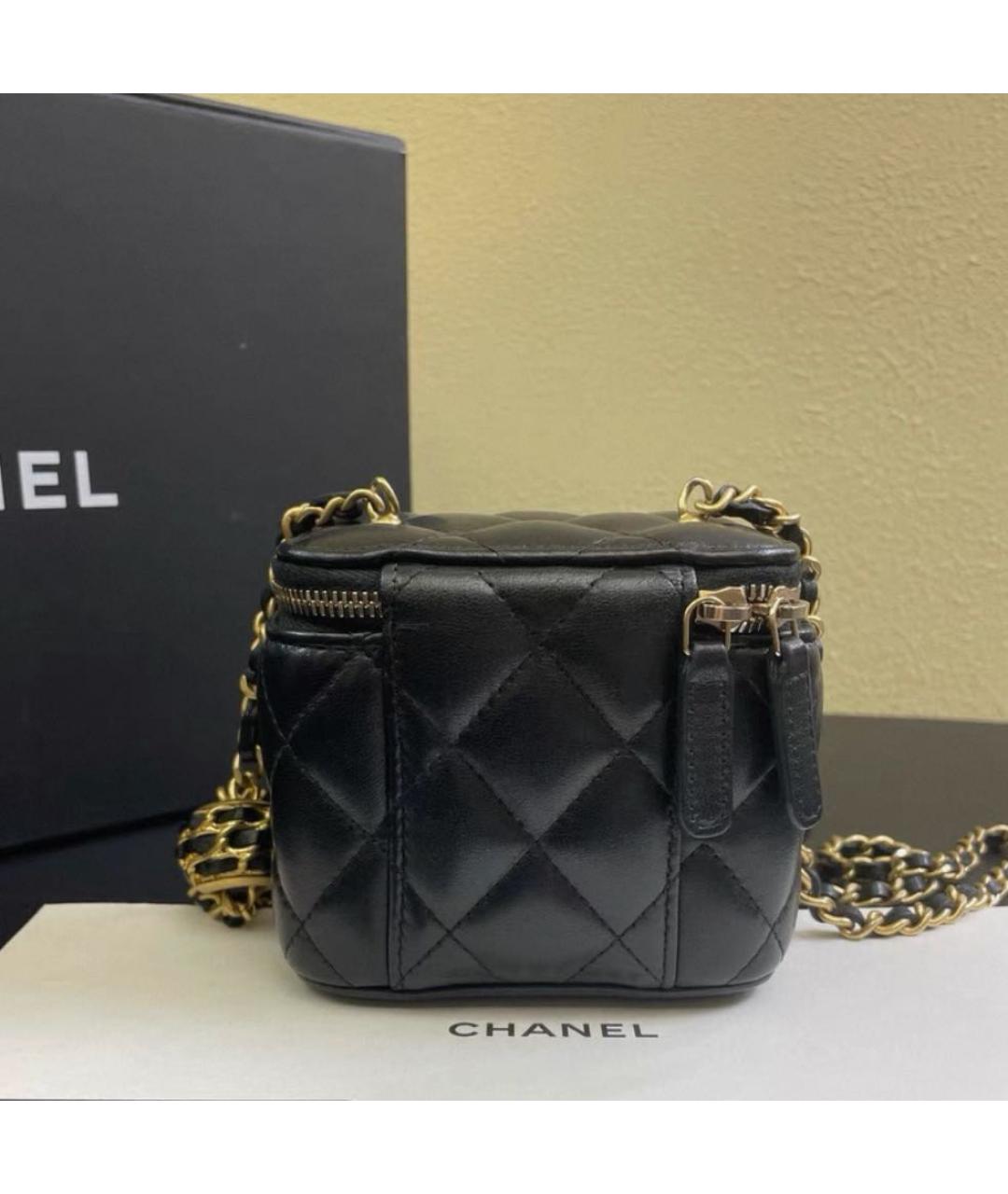 CHANEL Черная кожаная сумка через плечо, фото 3