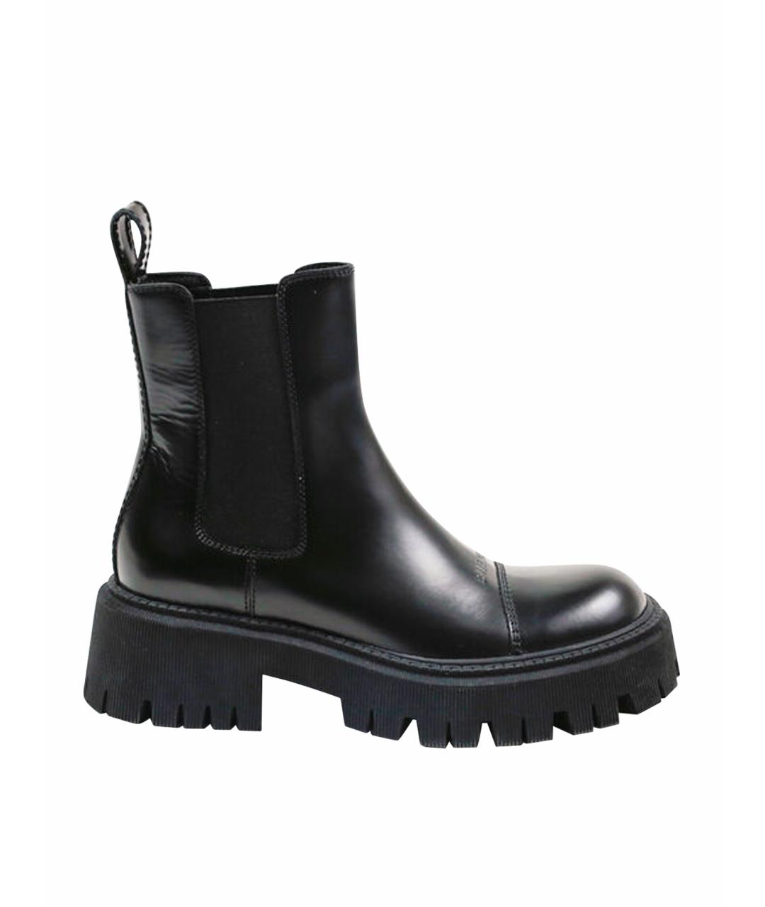 BALENCIAGA Черные кожаные полусапоги, фото 1