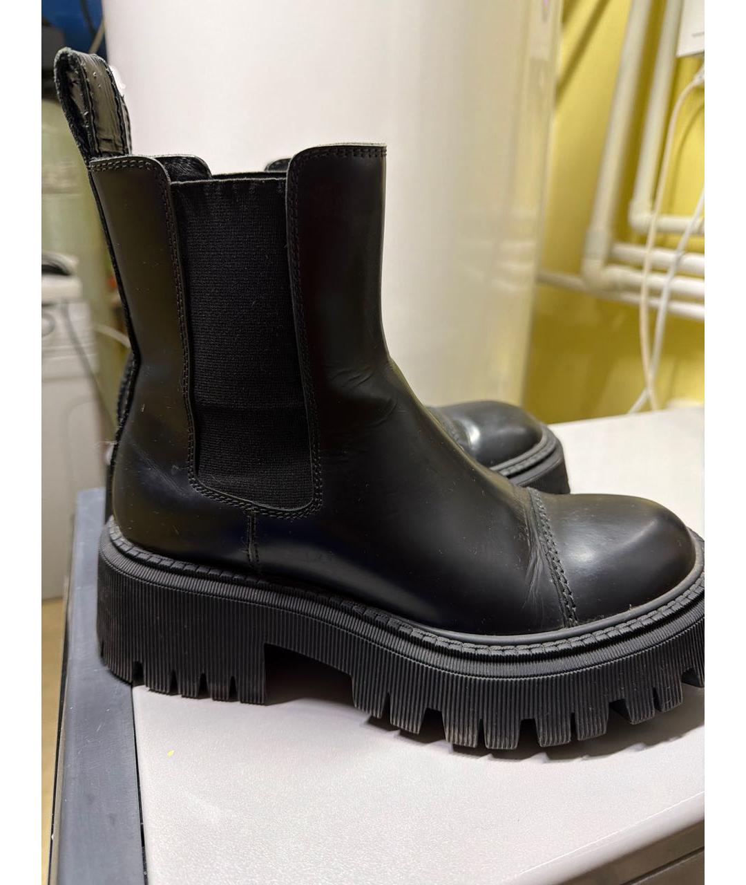 BALENCIAGA Черные кожаные полусапоги, фото 5