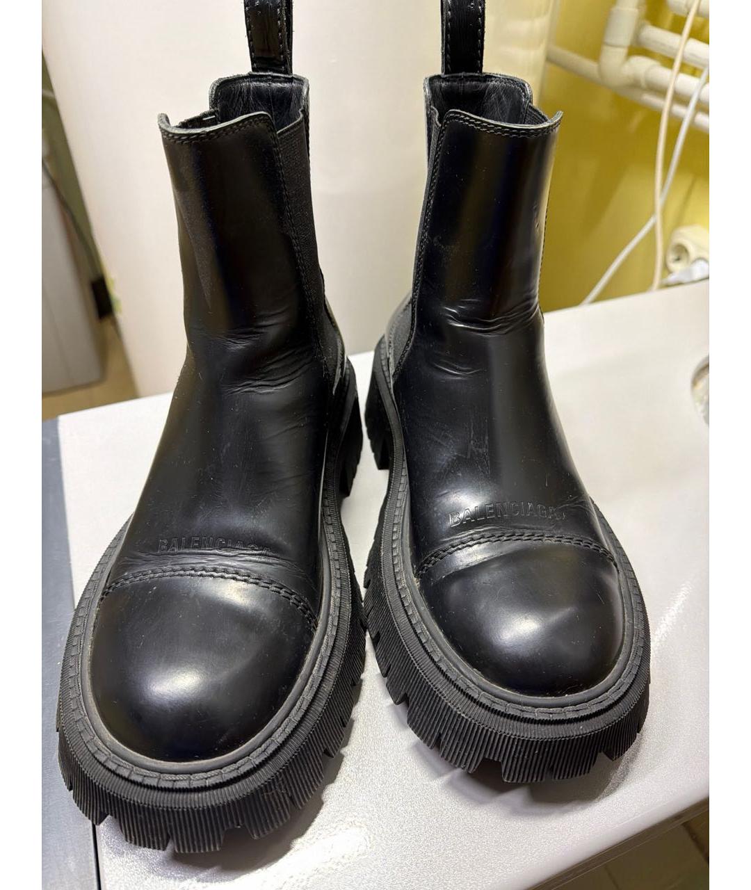 BALENCIAGA Черные кожаные полусапоги, фото 2