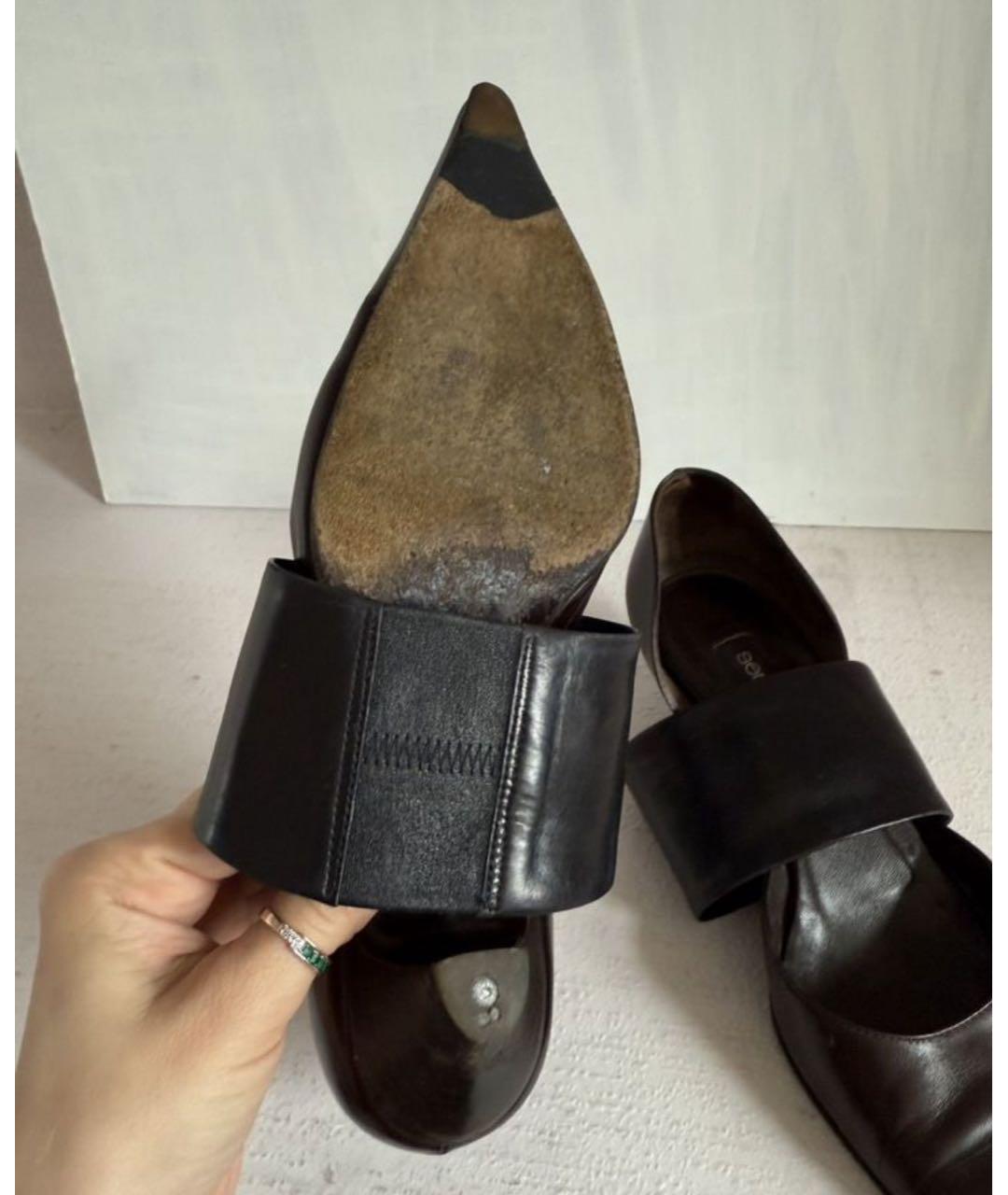 SERGIO ROSSI Бордовые кожаные туфли, фото 5