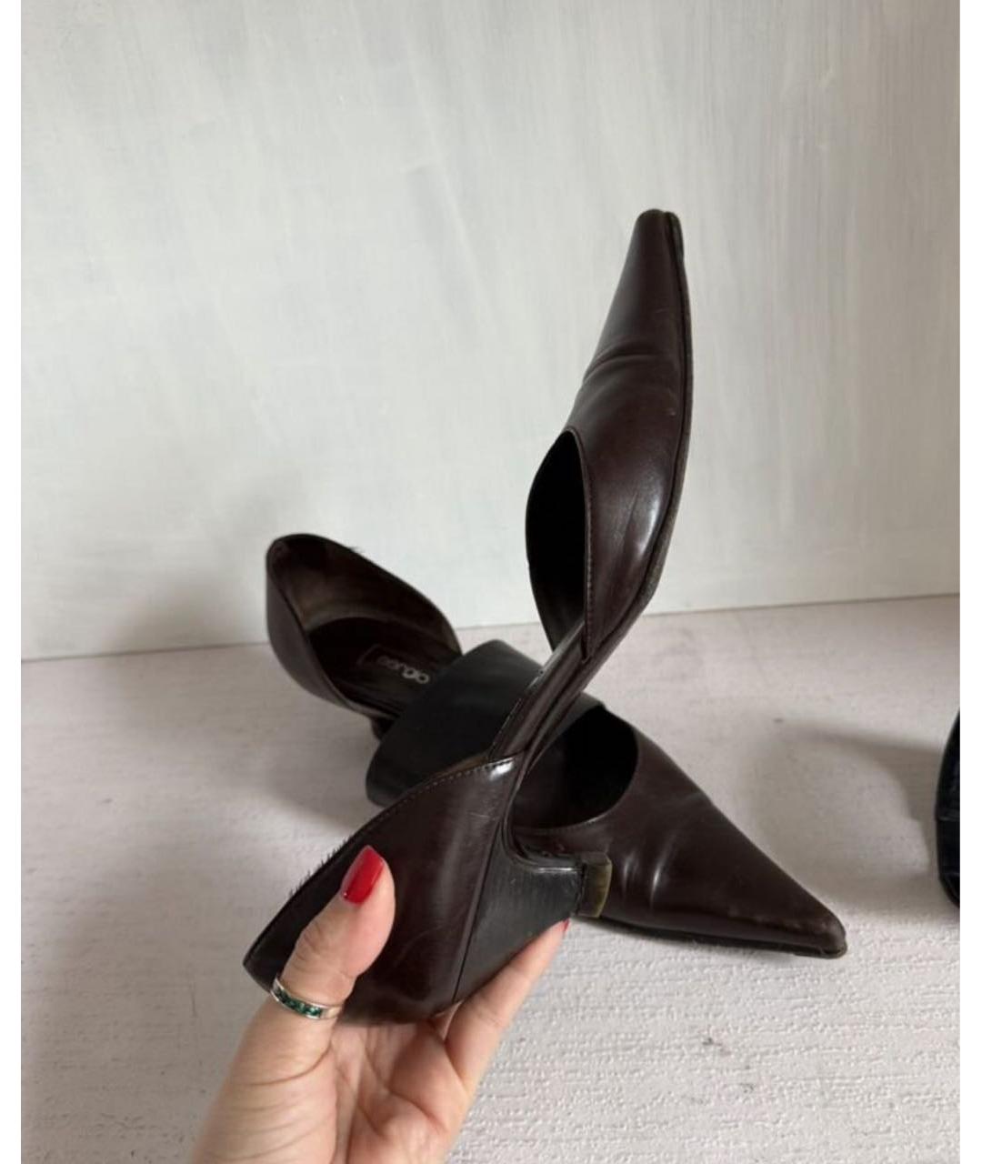 SERGIO ROSSI Бордовые кожаные туфли, фото 4