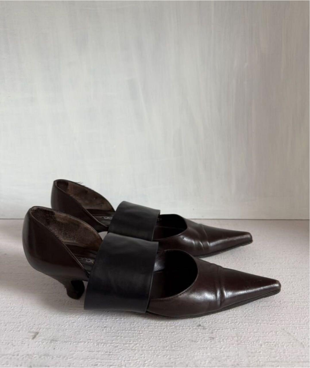 SERGIO ROSSI Бордовые кожаные туфли, фото 9