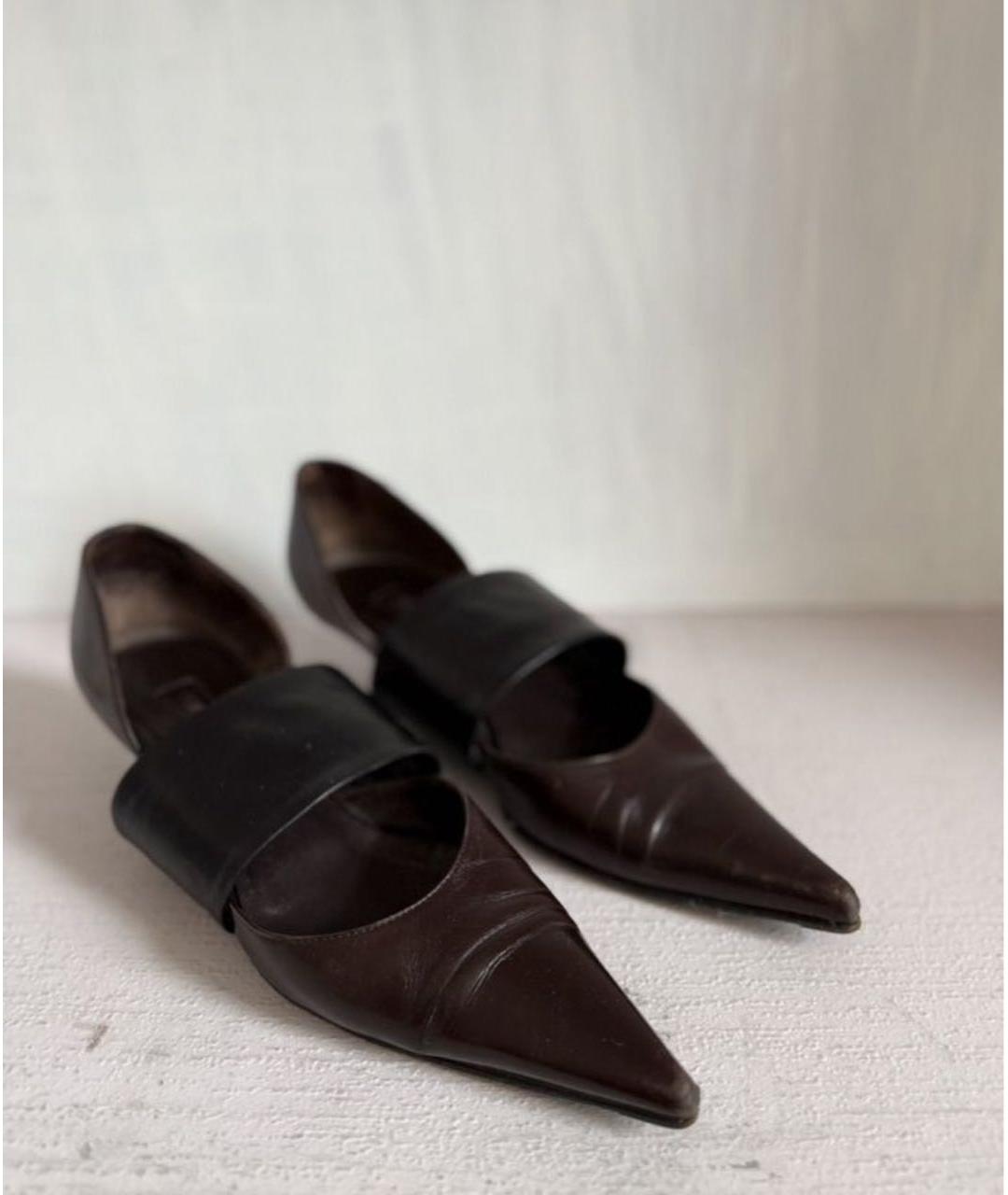 SERGIO ROSSI Бордовые кожаные туфли, фото 2