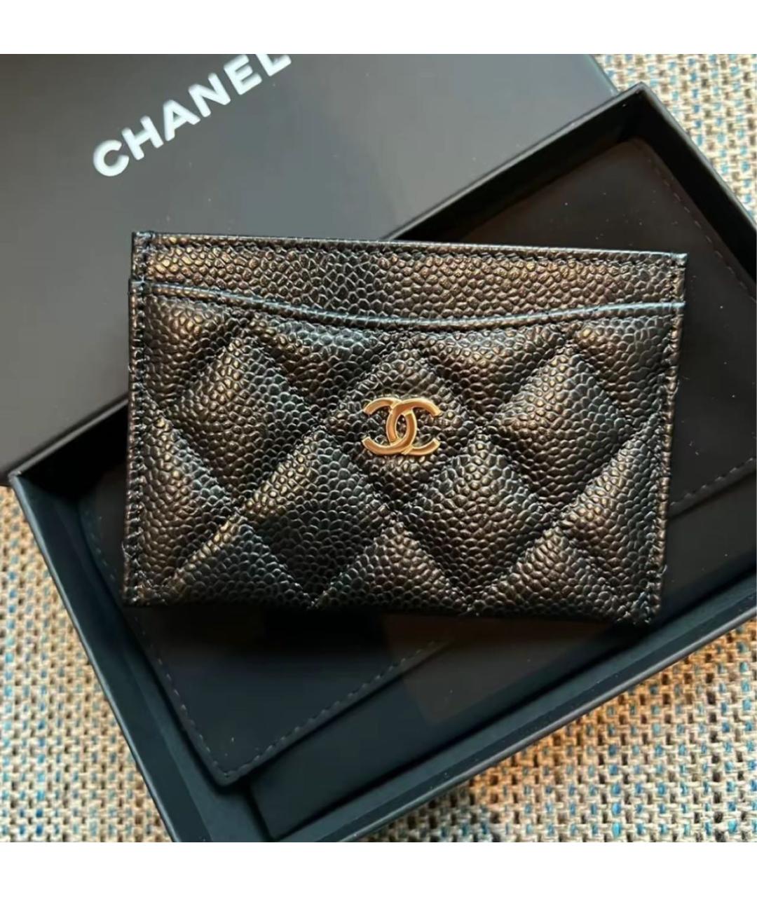 CHANEL Черный кожаный кардхолдер, фото 4