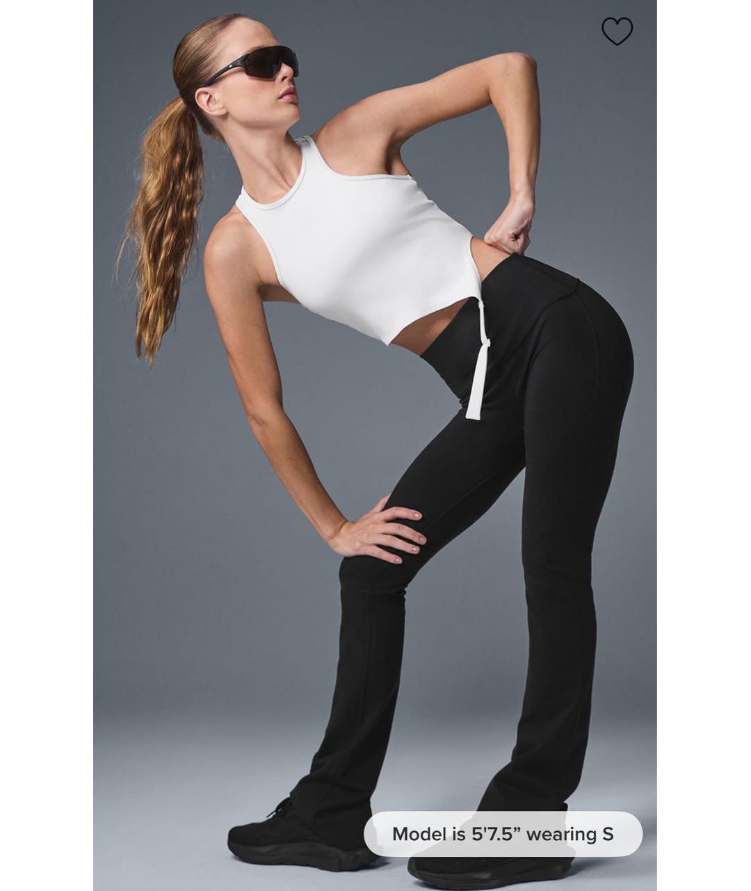 ALO YOGA Черная полиэстеровая майка, фото 4