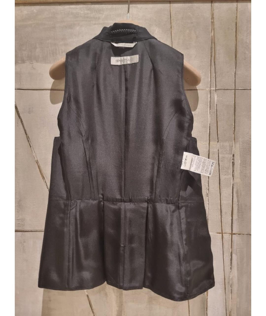 SPORTMAX Черный хлопковый жилет, фото 3