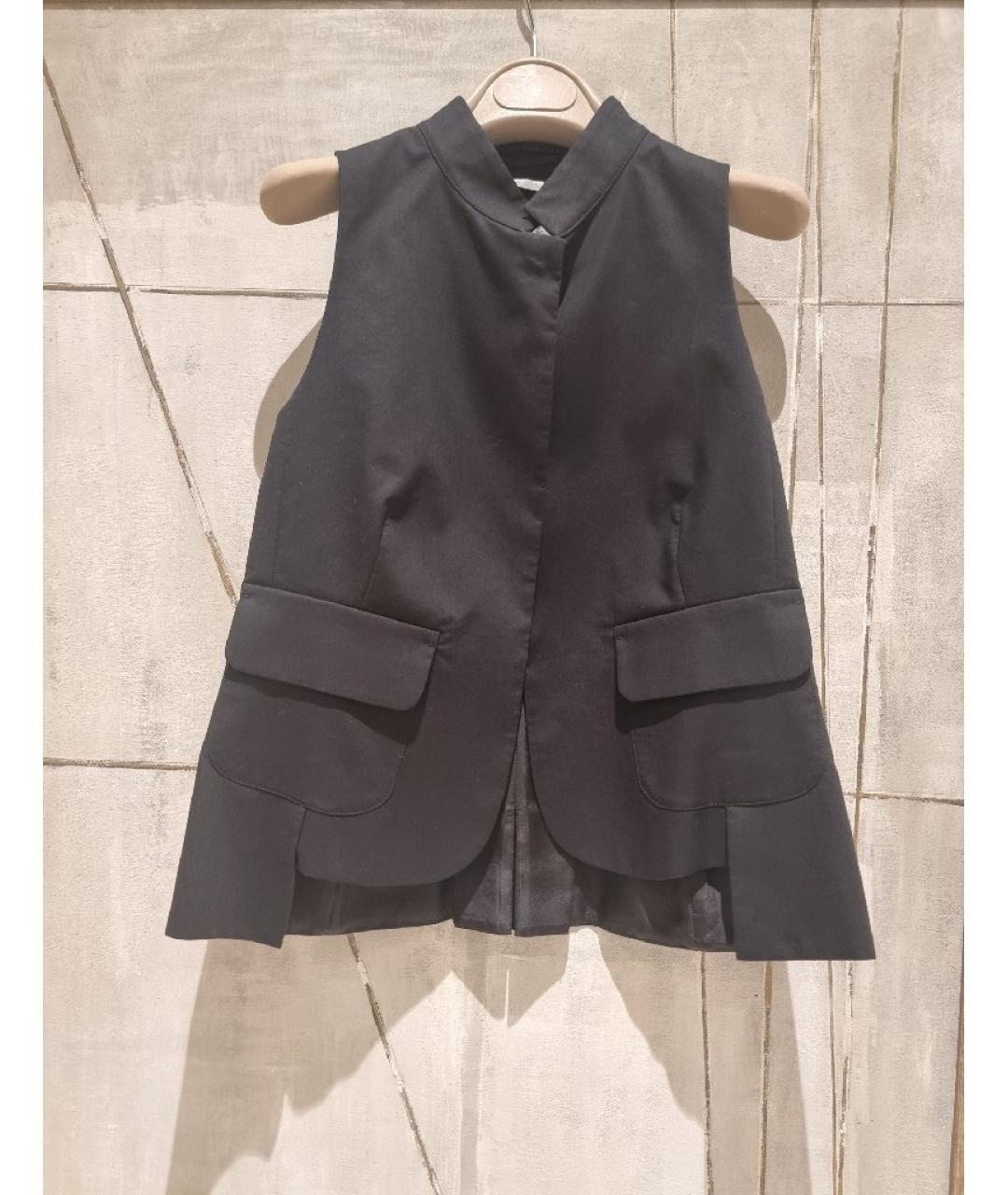 SPORTMAX Черный хлопковый жилет, фото 10